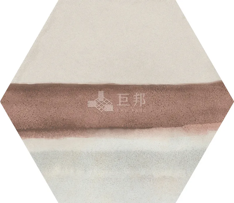 CG水彩異想-紅白六角 - 單磚圖