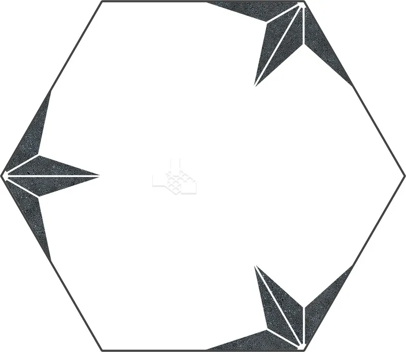 DJ伊甸之星-白底黑星 - 單磚圖