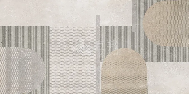 幾何映像-暖色 - 單磚圖