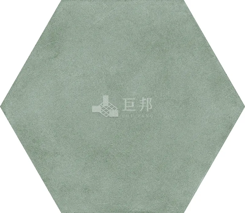 CG水彩異想-綠六角 - 單磚圖