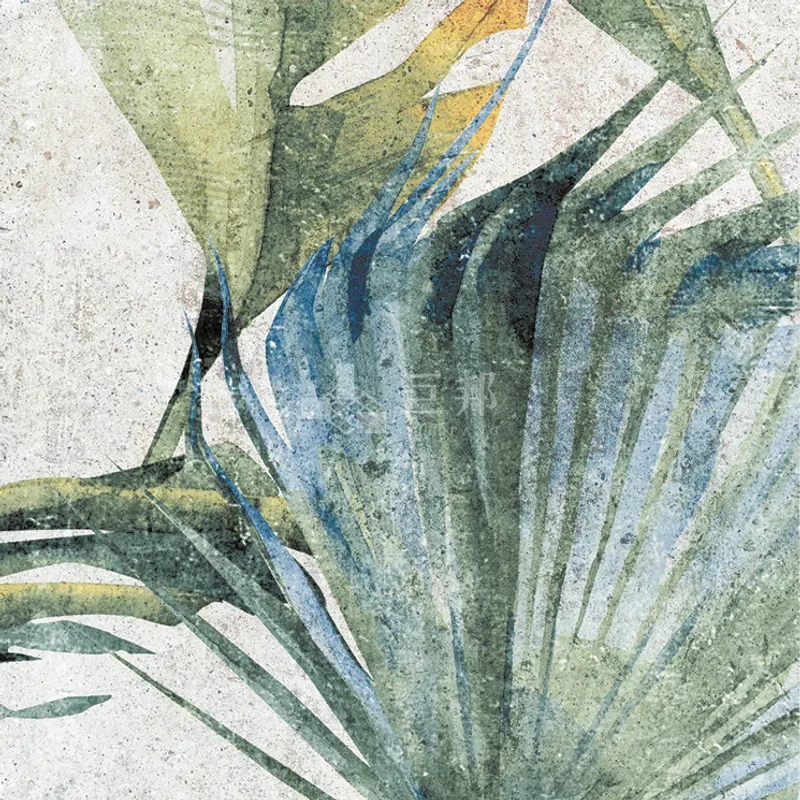 CG山林墨韻-樹影自然花磚 - 單磚圖