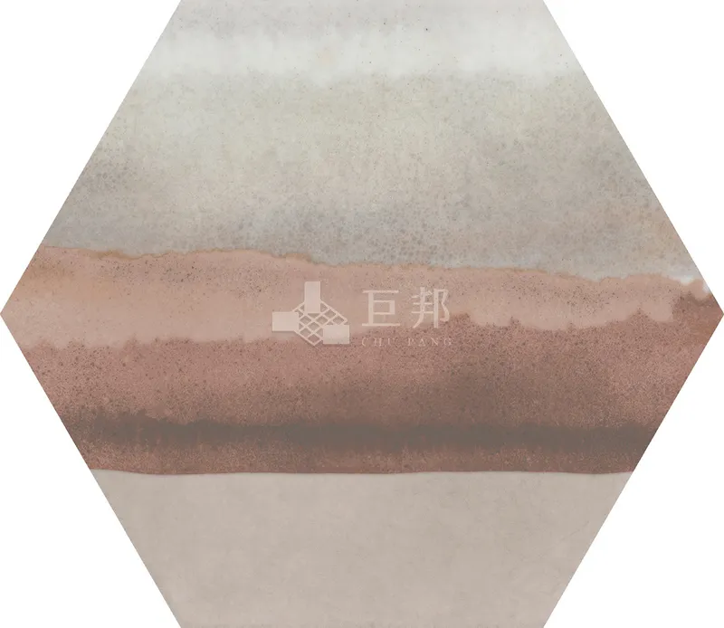CG水彩異想-紅米六角 - 單磚圖
